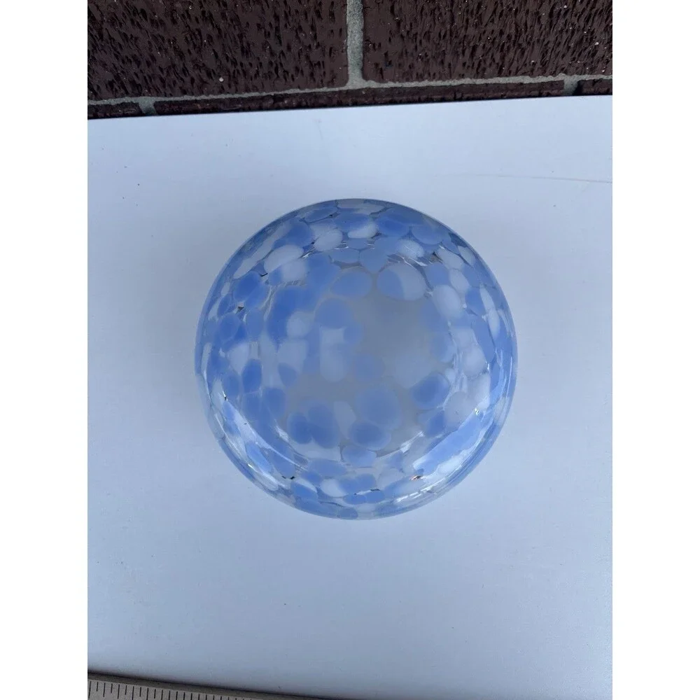 Anthropologie Festive Icon Blue‎ White Glass Snowflake Bowl